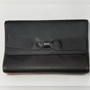 Black Clutch Purse w Bow Detailing